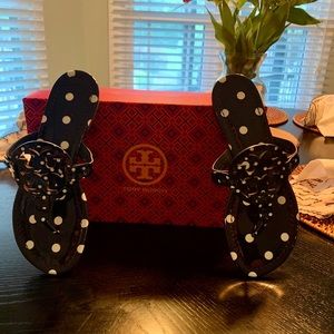 Tory Burch Miller Navy classic white dots